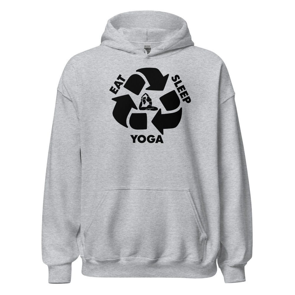 Eat Sleep Yoga Hoodie - Sport Grey Color